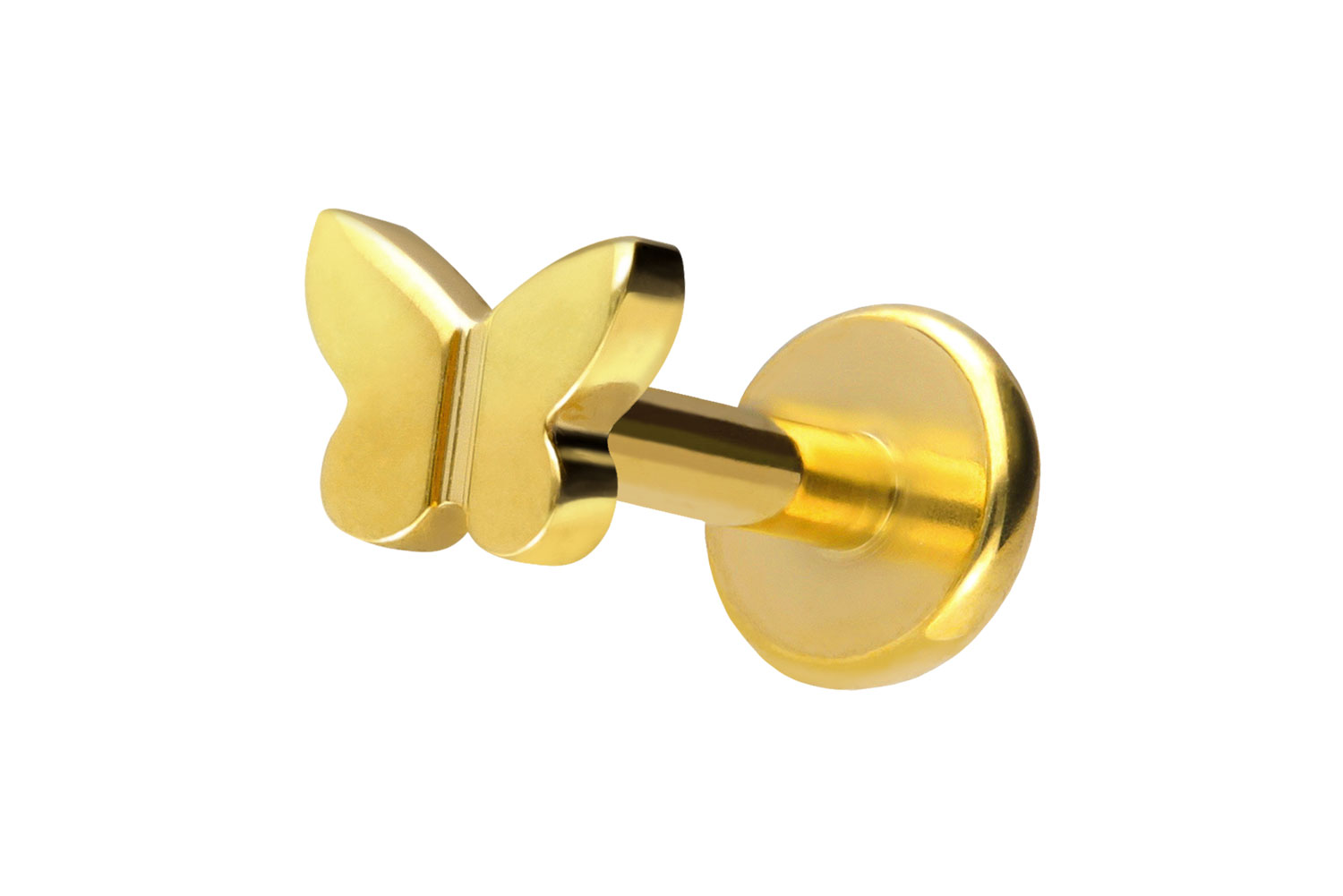 Titan Labret Piercing mit Push Fit SCHMETTERLING
